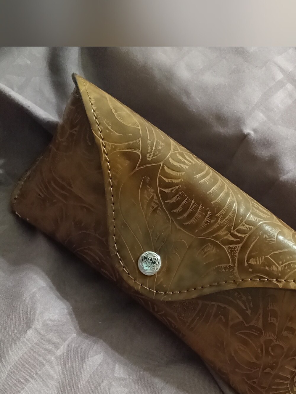 Ralph Lauren Tooled Leather Eye Glass Case Vintage Cowhide Wallet Western